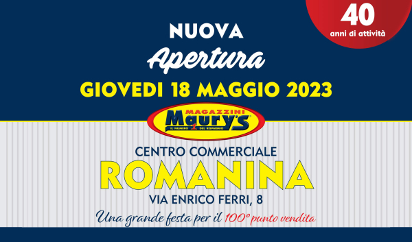 Nuova apertura Centro Commerciale La Romanina
